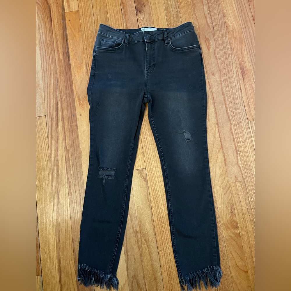 Free People Jeans. Size 29. Black. Raw Edge